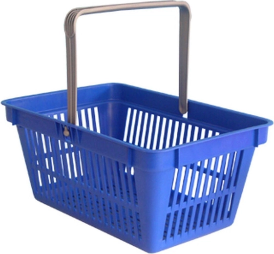 Bevásárókosár egy fogantyúval, 44,5 × 30 × 21,5 cm, műanyag, színmix, teherbírás 15 kg