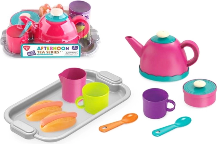 SWEDE fém gyerek teázókészlet virágmintával