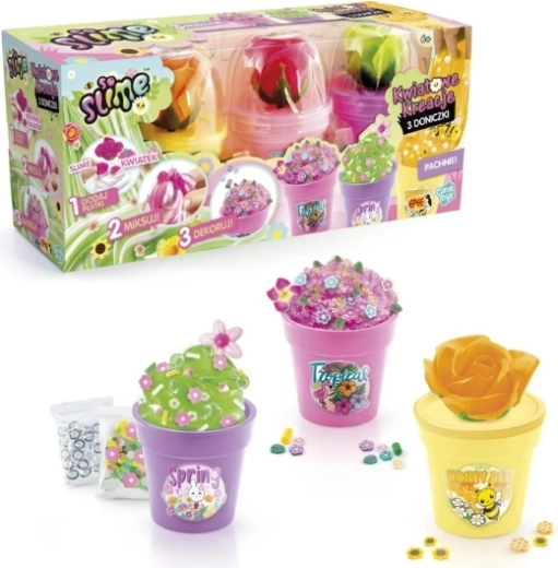 Epee So Slime virágos alkotások – 3 virágcserép