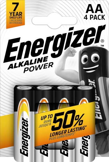 Energizer Alkaline Power AA LR6 alkáli elemek, 4 db