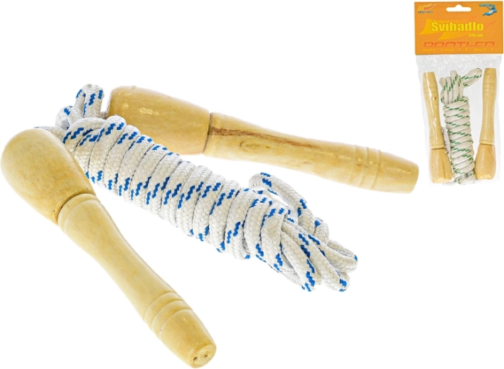 270 cm-es ugrókötél fa markolatokkal, 2 szín