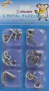 Hat darabos fém rejtvény készlet