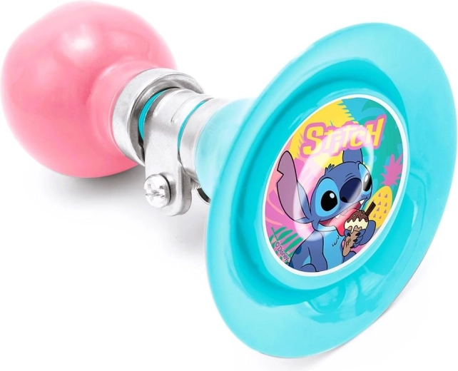 Gyerek kerékpárcsengő (kürt) Stitch rózsaszín-türkiz - 1 db