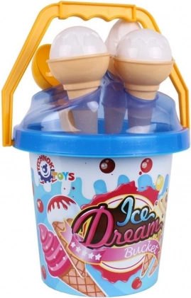 Fagyi témájú homokozó készlet – kék vödör