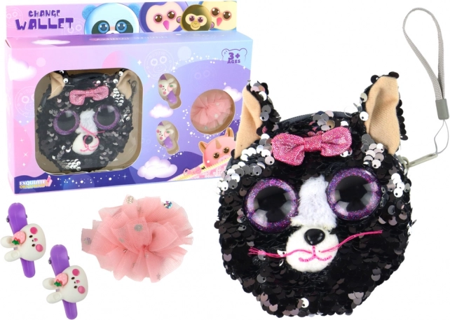 Lányoknak szánt szett csatokkal és Cicás pénztárcával