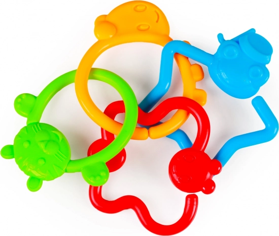 Csörgő állatfigurákkal babáknak