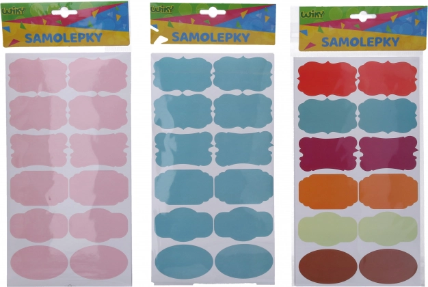 Színes matricák fűszerdobozokra és névkártyákra