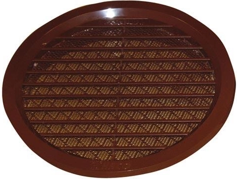 Szellőzőrács hálóval, 140 mm átmérő, barna