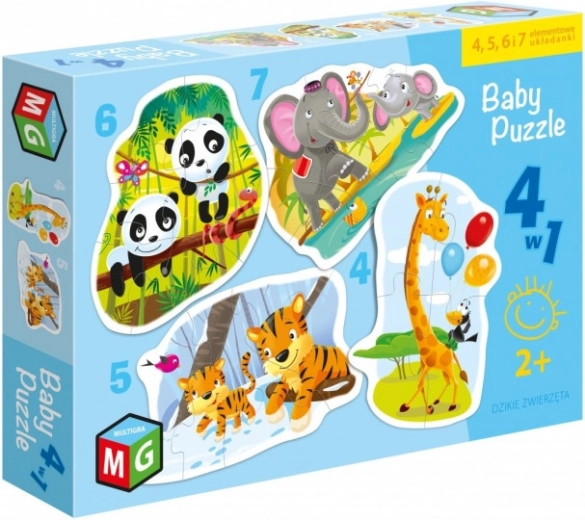 Gyerek puzzle 4 az 1-ben Vadállatok