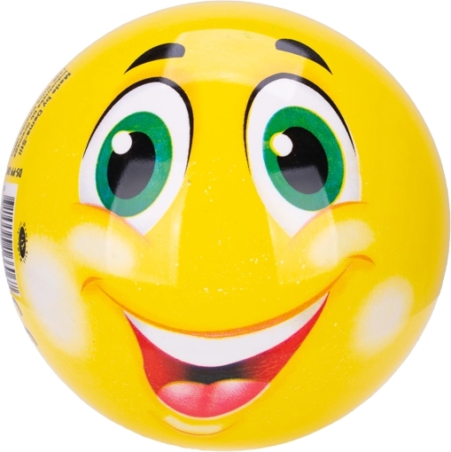 Színes labda vidám arccal, 13 cm