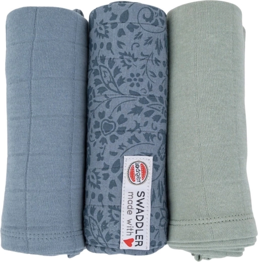 Lodger swaddler Flower tribe ocean – 3 db-os szett 70 × 70 cm