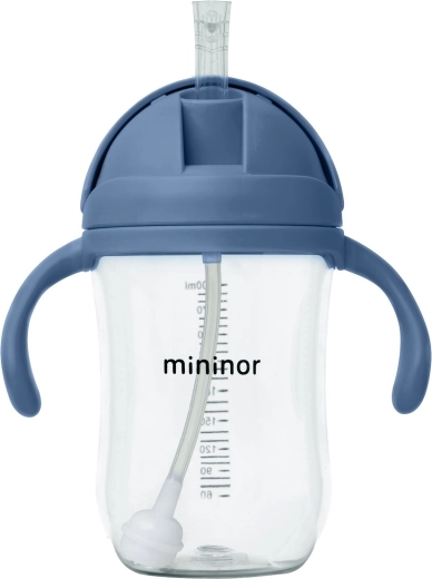 Mininor tritán szívószálas palack 330 ml Blue Whale