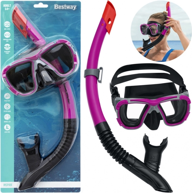 Bestway snorkeling szett gyerekeknek és felnőtteknek – Piros