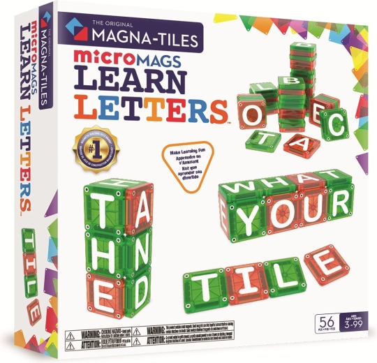 MAGNA-TILES microMAGS betűs mágneses építőjáték, 56 darab