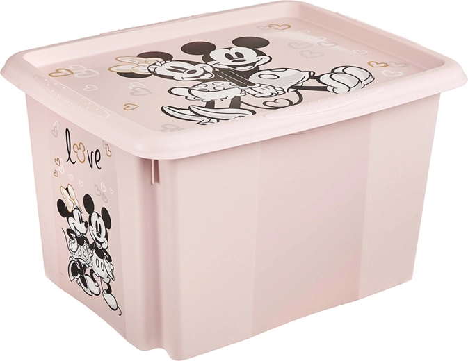 Műanyag tárolódoboz fedéllel, Minnie, 30 l