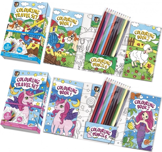 Kifestőfüzet 12 színes ceruzával praktikus tokban