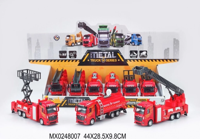 Fém tűzoltóautó modell 1:32