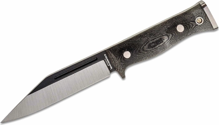 Taktikai kés Condor Sigrun 14,3 cm, fekete-szürke, Micarta, Kydex + bőr tok