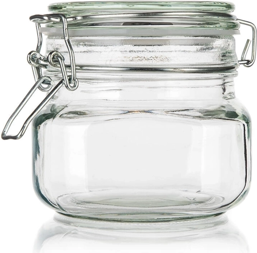 Hermetikus üveg tárolóedény 0,5 l patentzárral EREA