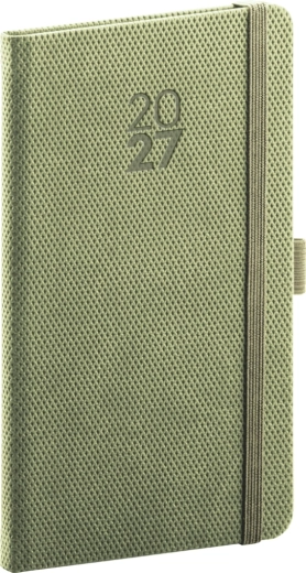 Notique zsebnaptár Diamante 2027 olívazöld 9 × 15,5 cm