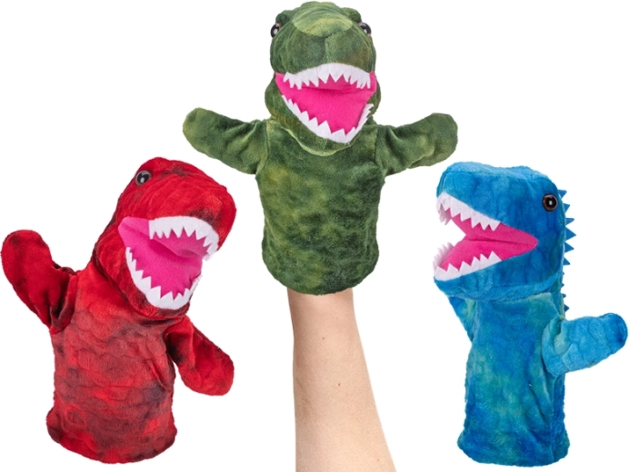Plüss kesztyűbáb dinoszaurusz a legkisebb gyerekeknek