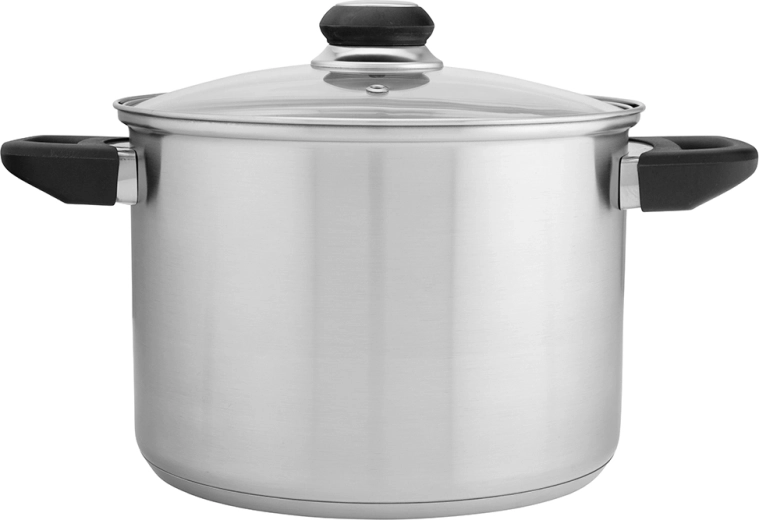 Altom design Emilio magas rozsdamentes fazék 5,6 l üvegfedővel, 22 cm