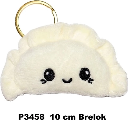 Pierogi alakú krém színű kulcstartó 10 cm