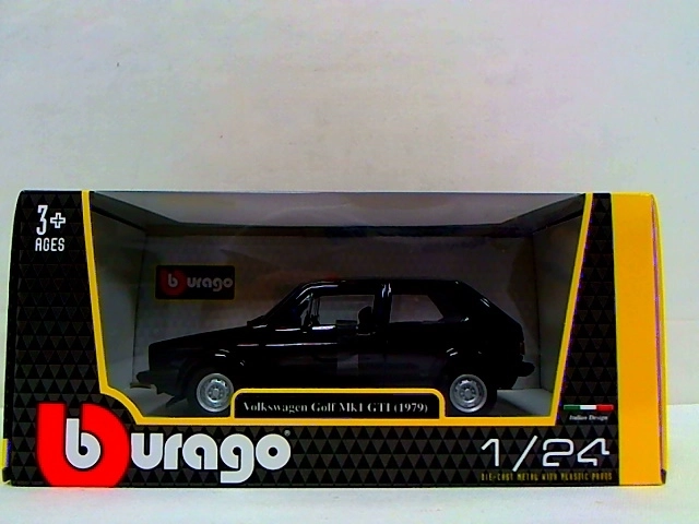 Bburago Volkswagen Golf MK1 GTI 1:24 autómodell, fekete