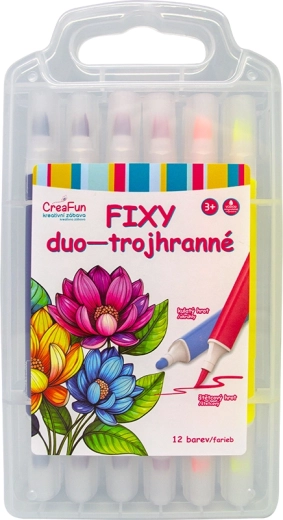 CreaFun Duo háromszögletű filcek, 12 darabos készlet