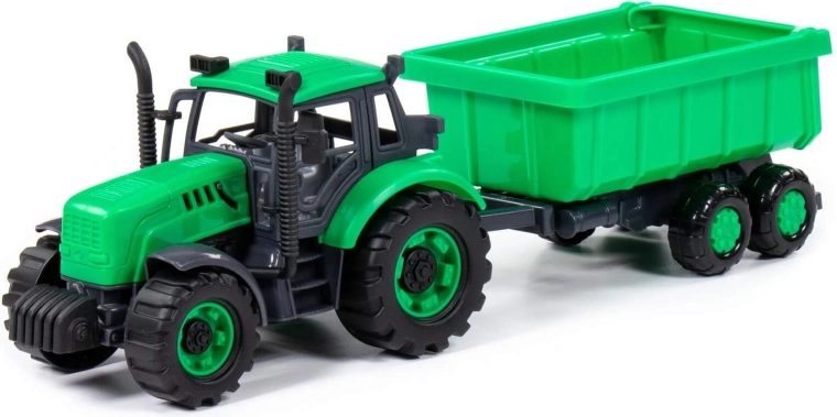 Progress gyermek traktor pótkocsival, lendkerekes meghajtással – 1 db