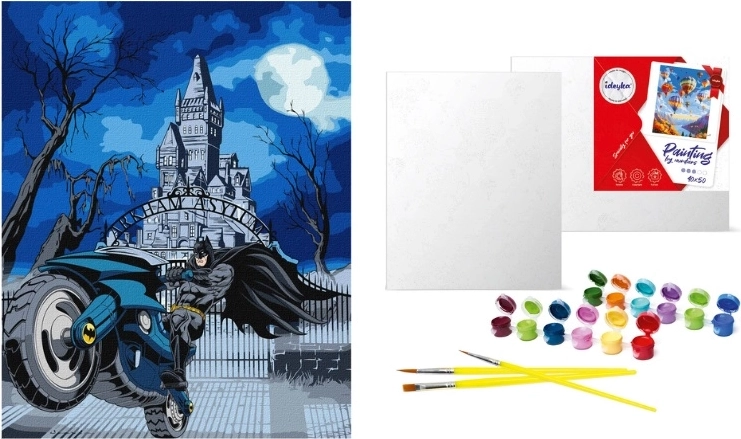 Számozott festés Batman a Batcycle-on 40 × 50 cm