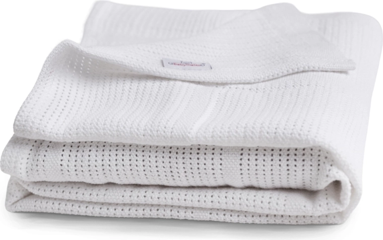 BabyMatex Sisi kötött pamut takaró fehér 75 × 100 cm