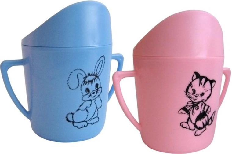 Cumi ivócsőrös baba pohár 250 ml – rózsaszín, mintával