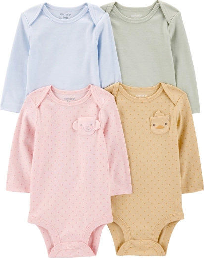 Carter's hosszú ujjú újszülött body, 4 darabos szett, lány, 56-os méret