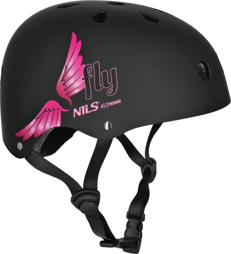 NILS Extreme MTW001 Fly kerékpáros és görkorcsolyás sisak – matt fekete – XS (48–52 cm)