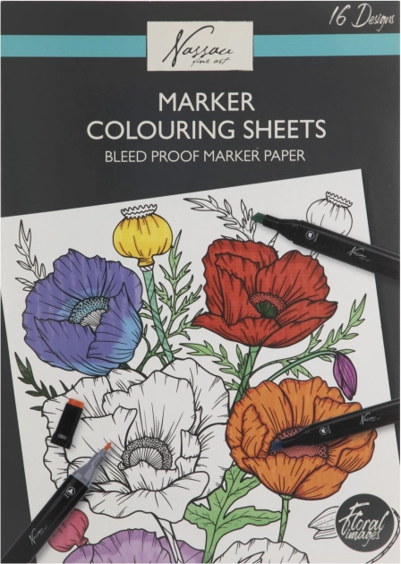 Kiszínezőkönyv virág motívumokkal 25x35 cm