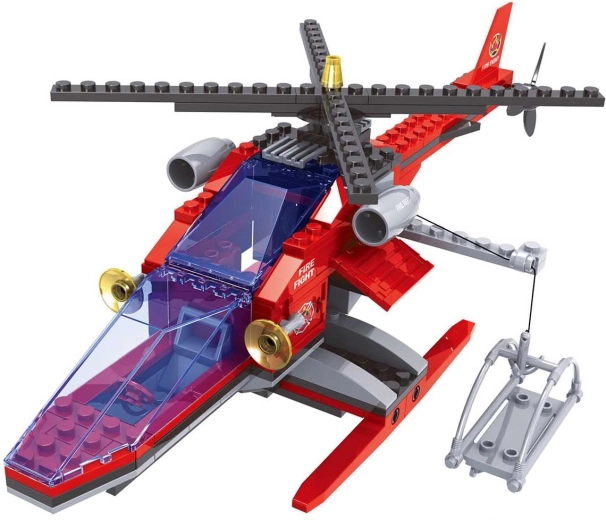 Kompatibilis BLOXO tűzoltó építőkészlet – helikopter, 168 darab