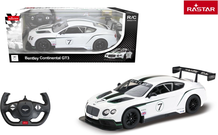 Rastar RC autó Bentley Continental GT3 1:14 fehér