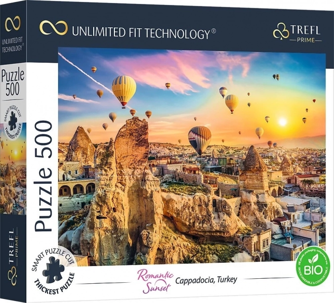 Puzzle TREFL UFT – romantikus naplemente, Kappadókia, 500 darab