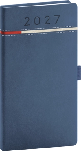 Notique Tomy 2027 zsebnapló kék-piros 9 × 15,5 cm