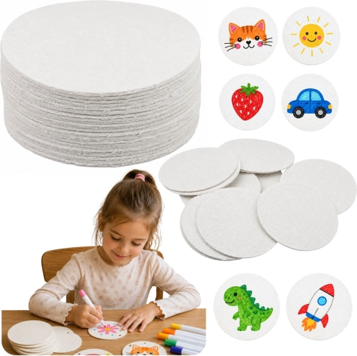 3D festhető farostpapír korongok DIY 6 cm (20 db)