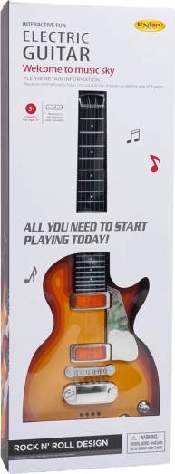 Gyermek elektromos gitár fejhallgatóval és mikrofonnal – Piros