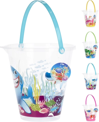 Gyermek vödör füllel, tengeri mintával, 22 × 23 cm, vegyes színek