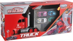 Játékszett kamionnal, katapulttal és 4 kisautóval