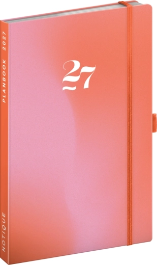 Notique Planbook naptár és jegyzetfüzet Korall 2027, 13 × 21 cm