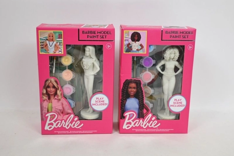 Barbie gipszfigura kifestéshez festékekkel (2 változat)