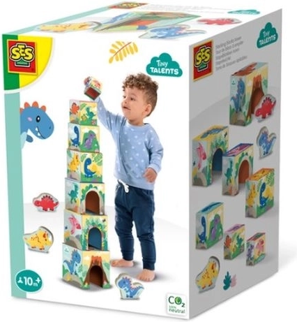 SES Creative torony építőkockákból dínófigurákkal