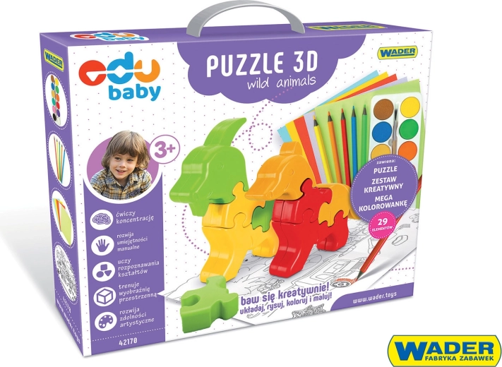 Edu Baby 3D puzzle – vadállatok