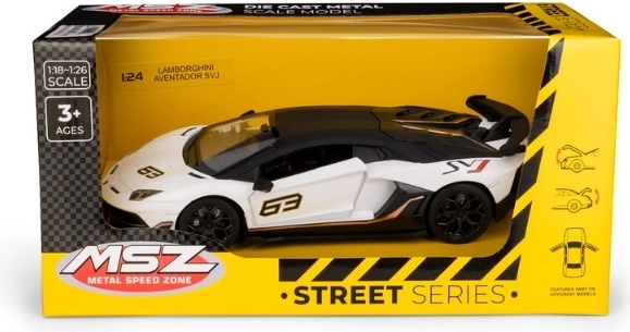 MSZ Lamborghini Aventador SVJ gyűjtői modell 1:24, fehér