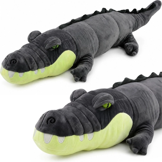 Realisztikus plüss krokodil szürke 90 cm – 1 db